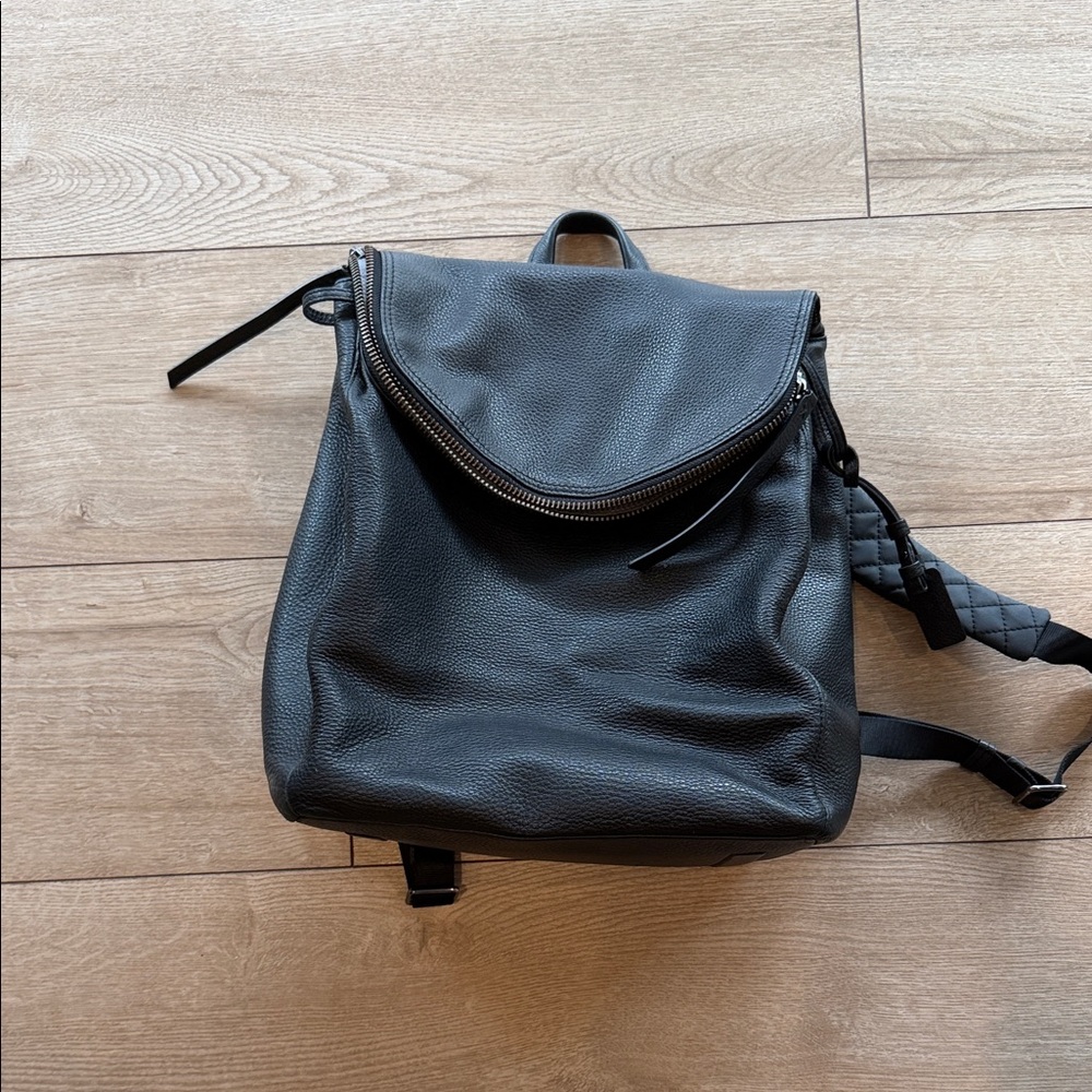 Tumi Black Pebbled Leather Backpack